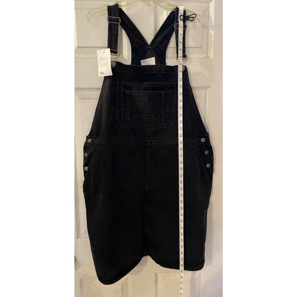 NWT ASOS Curve Denim Black Overalls Jumper Skirt Dress UK22 US18 - Picture 6 of 9